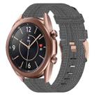 For Samsung Galaxy Watch 3 41mm 20mm Nylon Woven Watch Band(Dark Grey) - 1