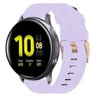 For Samsung Galaxy Watch Active 2 44mm 20mm Nylon Woven Watch Band(Light Purple) - 1