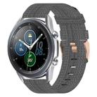 For Samsung Galaxy Watch3 45mm 22mm Nylon Woven Watch Band(Dark Grey) - 1