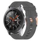 For Samsung Galaxy Watch 46mm 22mm Nylon Woven Watch Band(Dark Grey) - 1