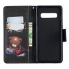 Colored Drawing Pattern Horizontal Flip Leather Case for Samsung Galaxy S10 Plus,with Holder & Card Slots & Wallet(Bear) - 1