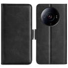 For Xiaomi 12S Ultra Dual-side Magnetic Buckle Horizontal Flip Leather Phone Case(Black) - 1