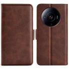 For Xiaomi 12S Ultra Dual-side Magnetic Buckle Horizontal Flip Leather Phone Case(Brown) - 1