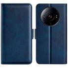 For Xiaomi 12S Ultra Dual-side Magnetic Buckle Horizontal Flip Leather Phone Case(Dark Blue) - 1