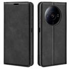 For Xiaomi 12S Ultra Retro-skin  Magnetic Suction Leather Phone Case(Black) - 1