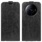 For Xiaomi 12S Ultra R64 Texture Vertical Flip Leather Phone Case(Black) - 1