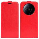 For Xiaomi 12S Ultra R64 Texture Vertical Flip Leather Phone Case(Red) - 1