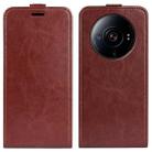 For Xiaomi 12S Ultra R64 Texture Vertical Flip Leather Phone Case(Brown) - 1