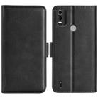 For Nokia C21 Plus Dual-side Magnetic Buckle Horizontal Flip Leather Phone Case(Black) - 1