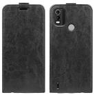 For Nokia C21 Plus R64 Texture Vertical Flip Leather Phone Case(Black) - 1