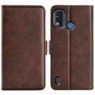 For Nokia G11 Plus Dual-side Magnetic Buckle Horizontal Flip Leather Phone Case(Brown) - 1