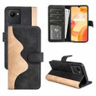 For OPPO Realme C30 4G Stitching Horizontal Flip Leather Phone Case(Black) - 1