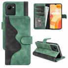 For OPPO Realme C30 4G Stitching Horizontal Flip Leather Phone Case(Green) - 1