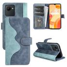 For OPPO Realme C30 4G Stitching Horizontal Flip Leather Phone Case(Blue) - 1