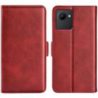 For OPPO Realme C30 4G Dual-side Magnetic Buckle Horizontal Flip Leather Phone Case(Red) - 1