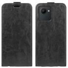 For OPPO Realme C30 4G R64 Texture Vertical Flip Leather Phone Case(Black) - 1