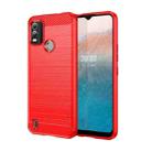 For Nokia C21 Plus MOFI Gentleness Brushed Carbon Fiber Soft TPU Case(Red) - 1