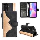 For Honor X40i Stitching Horizontal Flip Leather Phone Case(Black) - 1