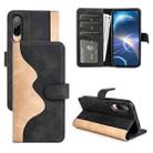 For HTC Desire 22 Pro Stitching Horizontal Flip Leather Phone Case(Black) - 1