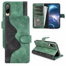 For HTC Desire 22 Pro Stitching Horizontal Flip Leather Phone Case(Green) - 1