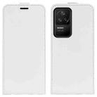 For Xiaomi Redmi K40S R64 Texture Vertical Flip Leather Phone Case(White) - 1