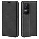 For Xiaomi Redmi K40S Retro-skin  Magnetic Suction Leather Phone Case(Black) - 1