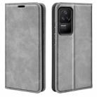 For Xiaomi Redmi K40S Retro-skin  Magnetic Suction Leather Phone Case(Grey) - 1