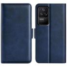 For Xiaomi Redmi K40S Dual-side Magnetic Buckle Horizontal Flip Leather Phone Case(Dark Blue) - 1