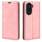 For Honor X40i  Retro-skin Magnetic Suction Leather Phone Case(Pink) - 1