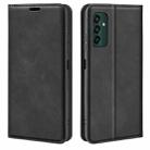 For Samsung Galaxy M13 4G Retro-skin  Magnetic Suction Leather Phone Case(Black) - 1