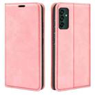 For Samsung Galaxy M13 4G Retro-skin  Magnetic Suction Leather Phone Case(Pink) - 1