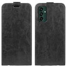 For Samsung Galaxy M13 4G R64 Texture Single Vertical Flip Leather Phone Case(Black) - 1