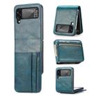 For Samsung Galaxy Z Flip4 5G Multi-card Photo Frame Folding Leather Phone Case(Green) - 1