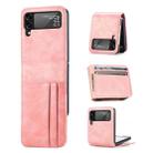 For Samsung Galaxy Z Flip4 5G Multi-card Photo Frame Folding Leather Phone Case(Pink) - 1