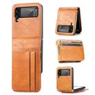 For Samsung Galaxy Z Flip4 5G Multi-card Photo Frame Folding Leather Phone Case(Brown) - 1