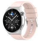For Huawei  Watch GT Runner 22mm Protruding Head Silicone Strap Silver Buckle(Pink) - 1