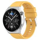 For Huawei  Watch GT Runner 22mm Protruding Head Silicone Strap Silver Buckle(Yellow) - 1