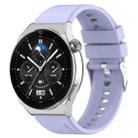 For Huawei  Watch GT Runner 22mm Protruding Head Silicone Strap Silver Buckle(Purple) - 1