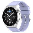 For Huawei Watch GT3 46mm 22mm Protruding Head Silicone Strap Silver Buckle(Purple) - 1