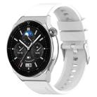 For Huawei Watch GT2 Pro / GT2e 22mm Protruding Head Silicone Strap Silver Buckle(White) - 1