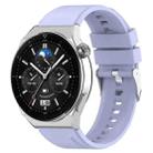 For Honor Watch GS Pro 22mm Protruding Head Silicone Strap Silver Buckle(Purple) - 1