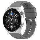 For Huawei Watch GT3 42mm 20mm Protruding Head Silicone Strap Silver Buckle(Gray) - 1