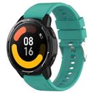 Protruding Head Silicone Strap Silver Buckle For Samsung Galaxy Watch3 45mm 22mm(Teal Green) - 1