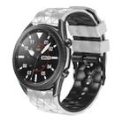 For Huawei Watch 3 22mm Football Pattern Two-Color Silicone Strap(White+Black) - 1