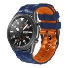 For Huawei Watch 3 22mm Football Pattern Two-Color Silicone Strap(Midnight Blue + Orange) - 1