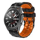 For Amazfit GTR 2e 22mm Football Pattern Two-Color Silicone Strap(Black+Orange) - 1