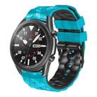 For Amazfit 2 Stratos 22mm Football Pattern Two-Color Silicone Strap(Blue+Black) - 1