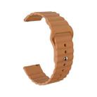 For Amazfit GTS 3 20mm Corrugated Silicone Watch Band(Brown) - 1