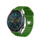 For Samsung Galaxy Watch 4 40mm 20mm Corrugated Silicone Watch Band(Green) - 1