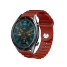 For Samsung  Galaxy Watch 4 Classic 42mm 20mm Corrugated Silicone Watch Band(Burgundy) - 1